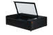 FLUX HEXA RF laser cutter - side angle view, lid open