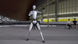 Unitree H2 EDU Humanoid Robot in a dynamic wide-stance pose, full-body outdoor action shot