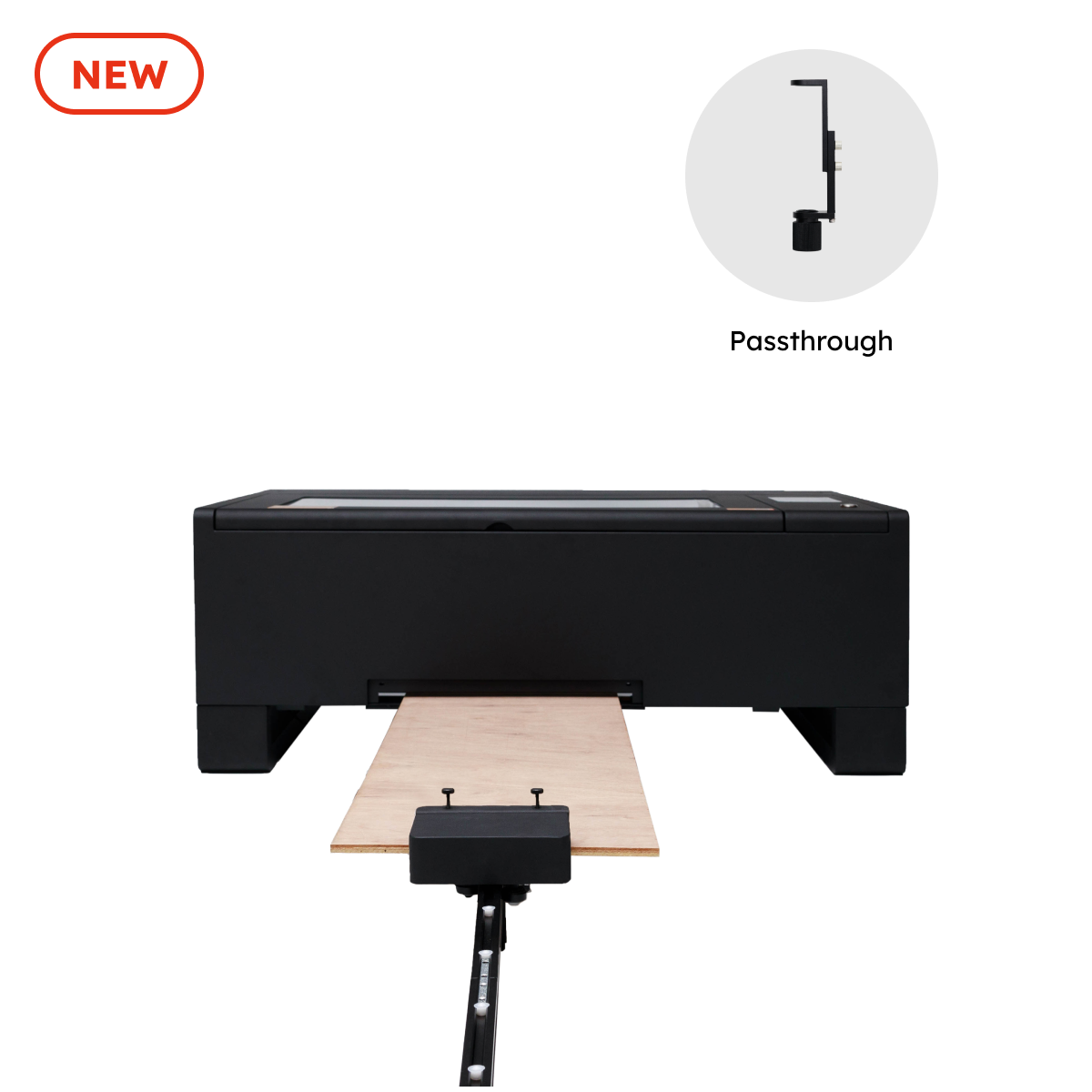 FLUX Beambox II passthrough and open bottom add-on with auto feeder