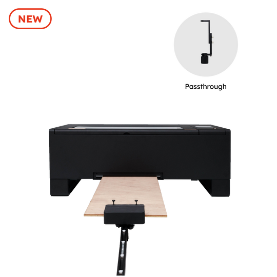 FLUX Beambox II passthrough and open bottom add-on with auto feeder