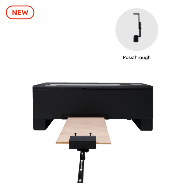 FLUX Beambox II passthrough and open bottom add-on with auto feeder