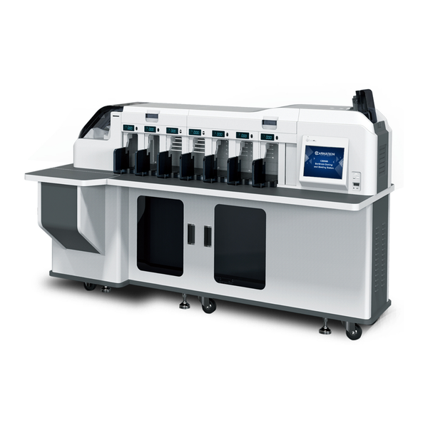 Carnation FedPro CR9700 currency sorter and strapping machine, front view