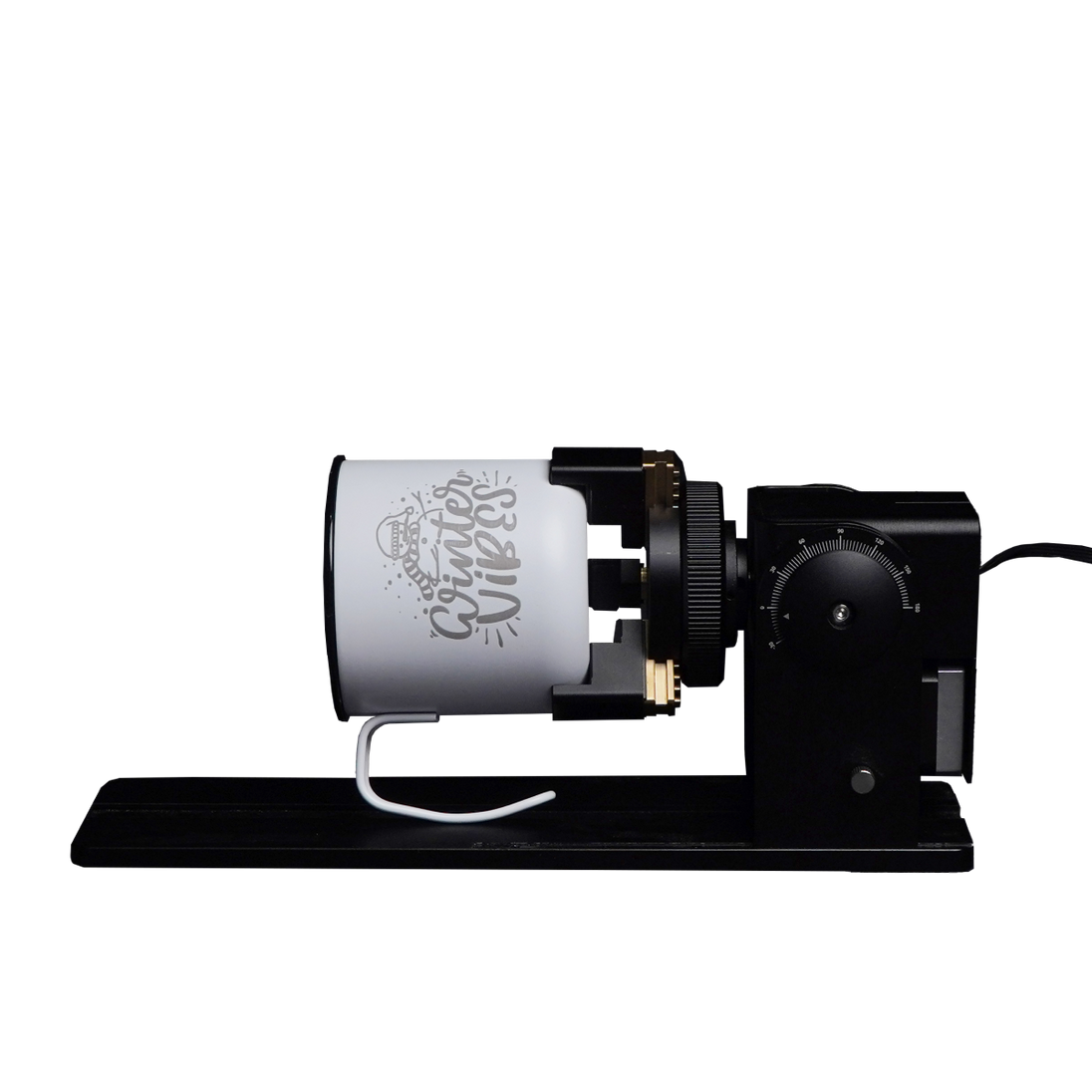 FLUX beamo II Chuck Rotary engraving a mug
