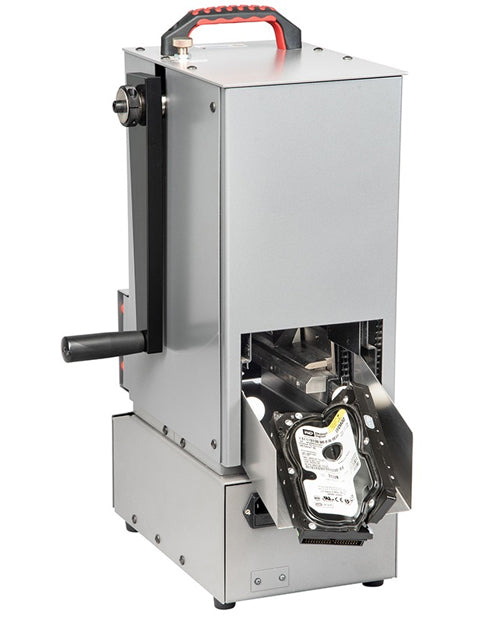 Intimus Hybrid crusher exit chute for destroyed drives