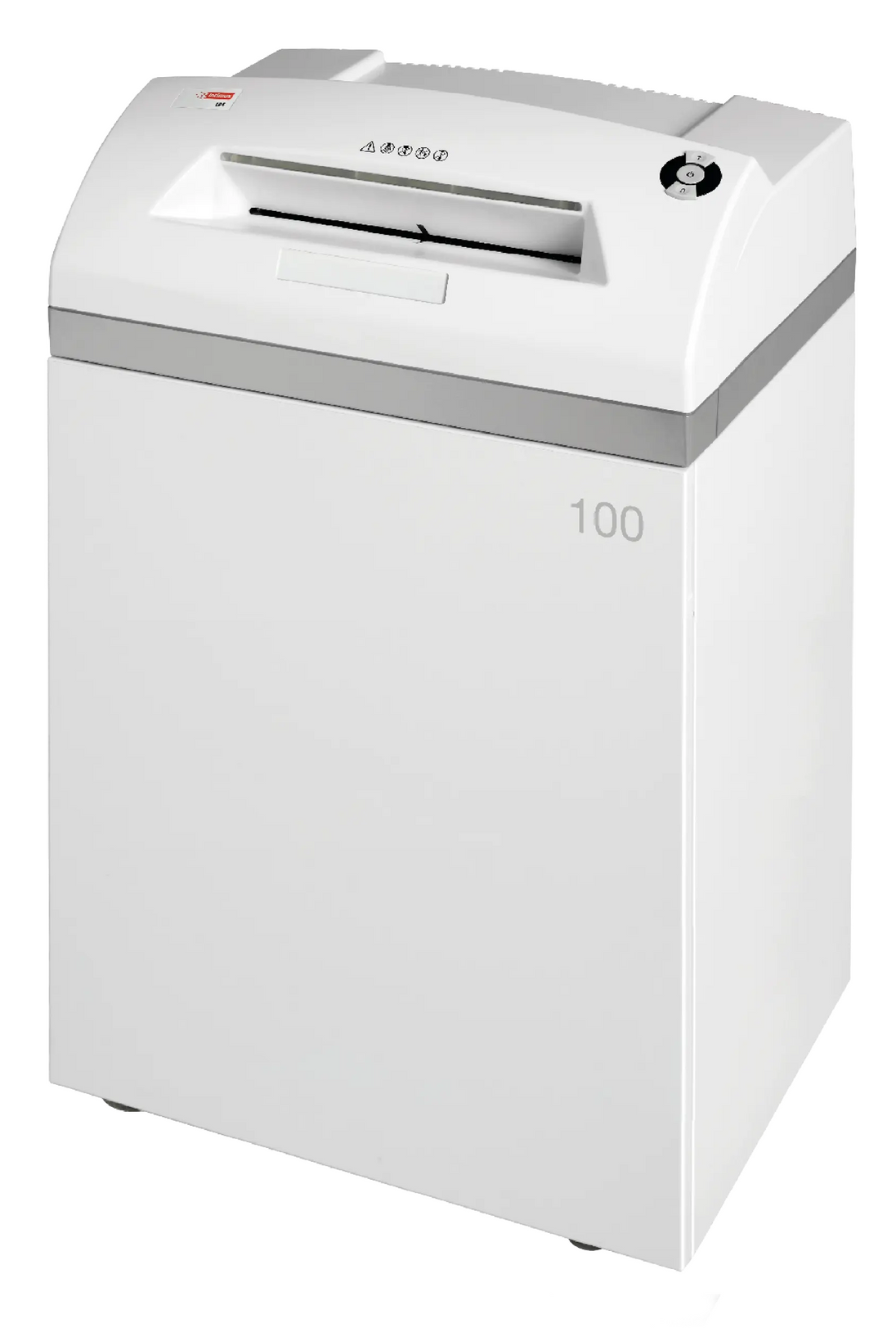 Intimus 100 CP7 high-security cross-cut office shredder with 100-liter cabinet
