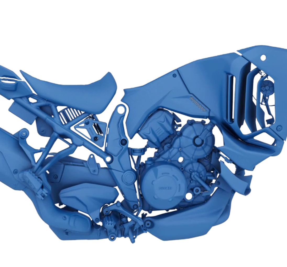 3DeVOK MT scanning a motorcycle engine for accuracy