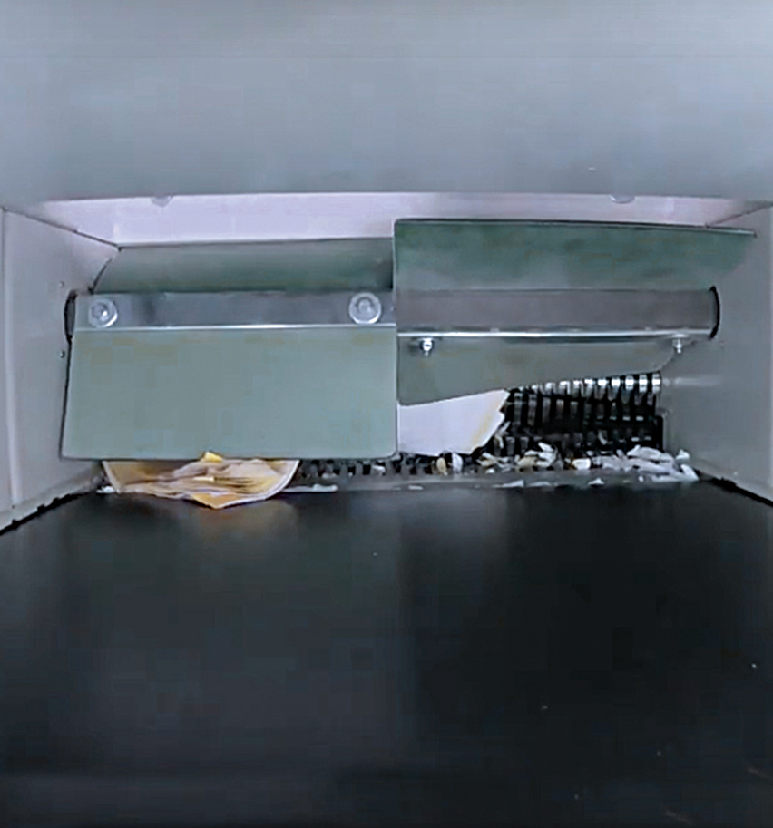 Intimus 14.95 paddle feed system above the cutting head